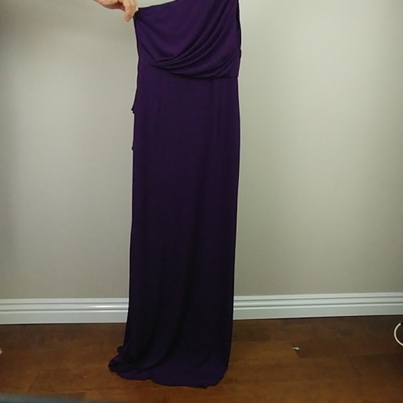 Formal One Shoulder Purple Full Length Dress 10 - Picture 5 of 8